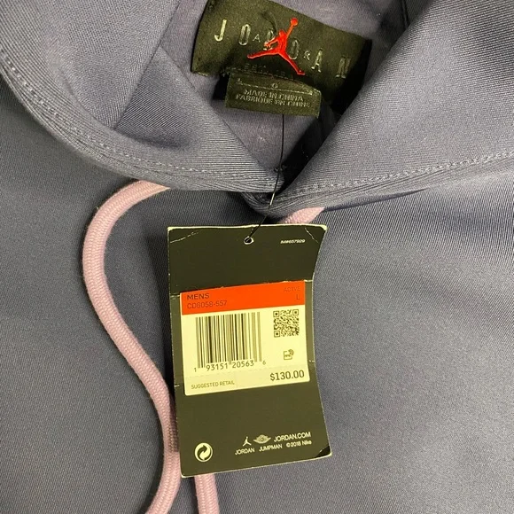 RARE Jordan 23 Engineered Lavender Hoodie with Metal Aglet Pink Drawstrings